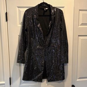 H&M Black Sequin Blazer